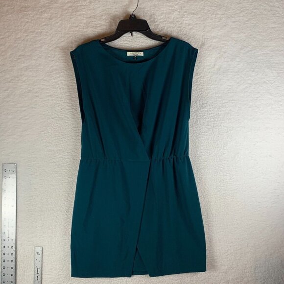 Halston Heritage Women's Wrap Cap‎ Sleeve Pleated Crepe Dress Size M 9076 - Picture 1 of 9